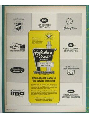 Print Ad Holiday Inn International Service 1966 Vintage Travel Logos
